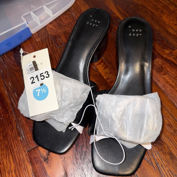 Women's Diana Buckle Mule Heels Black - A New Day - SIZE 7.5 - Picture 6 of 6